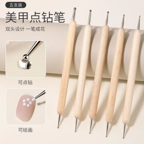 Manicure double-head dot pen dot pen dual-purpose sticky diamond crayon inlaid with diamond jewelry remover diamond suction tool 5-pack