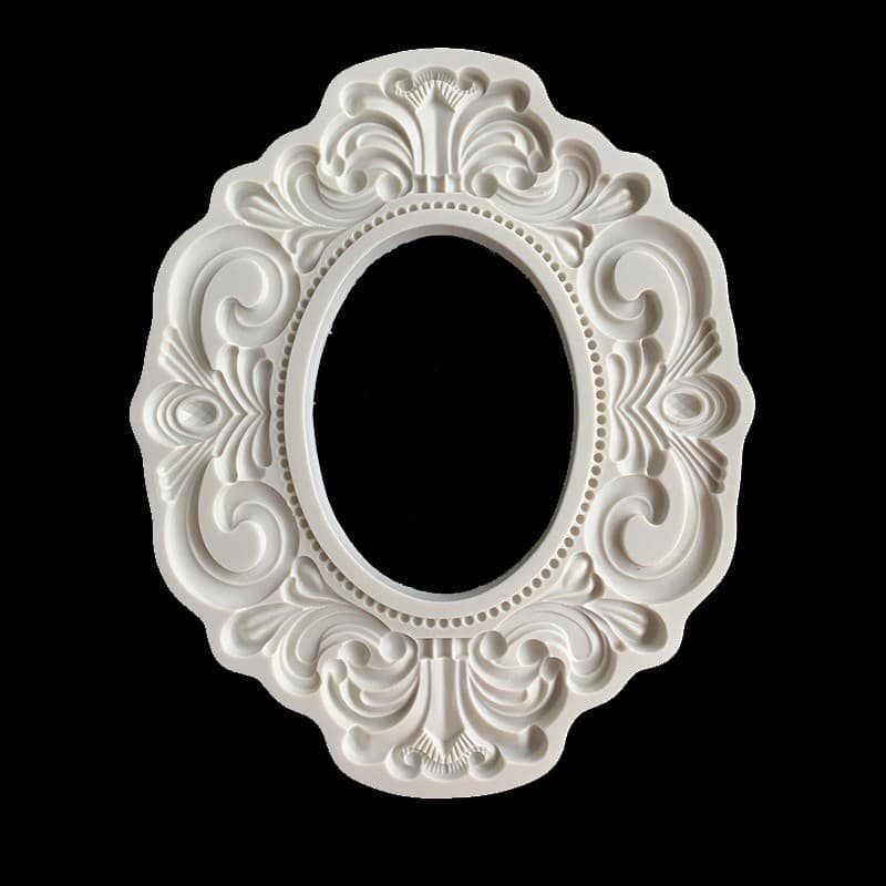 Vintage European Style Embossed Photo Frame Silicone Mold for DIY Epoxy Resin, Clay, Aromatherapy Plaster, Mirror Frame Decoration Mold