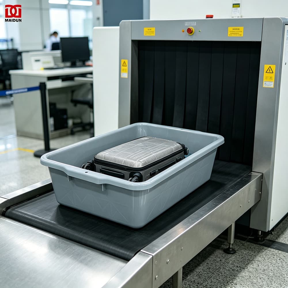 Security check tray plastic luggage tray baggage scanner