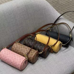 2026 New Pencil Barrel Bag Advanced Light Luxury Round Barrel Bag Casual Fashion Single Shoulder Crossbody Pencil Case Trendy Bag