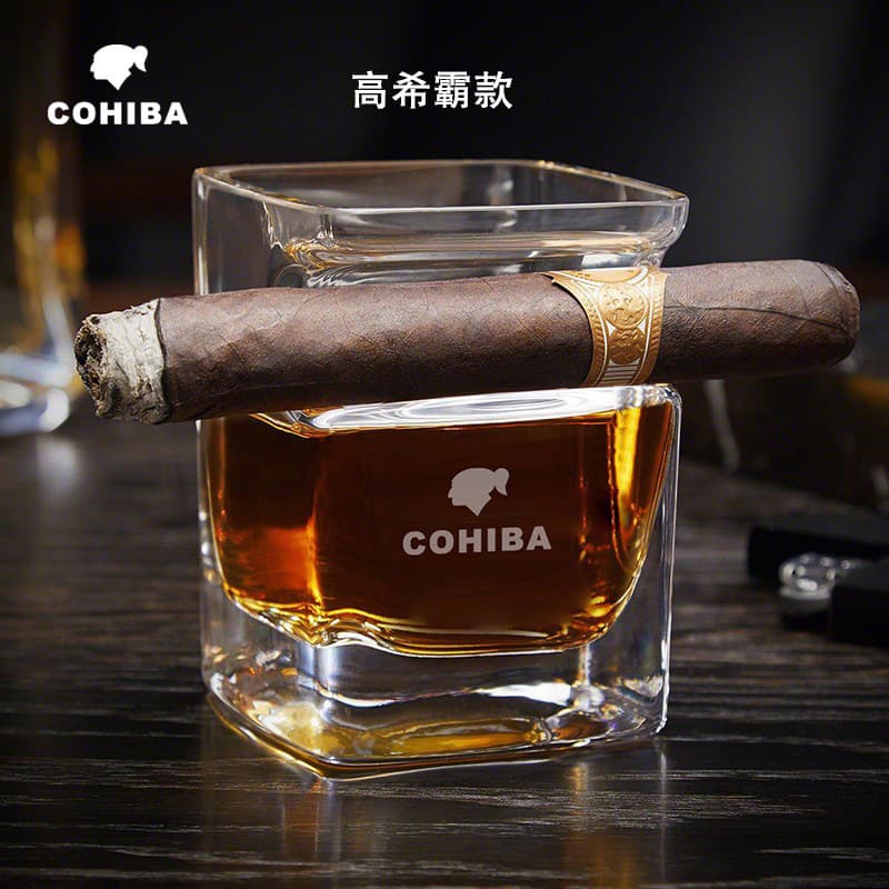 COHIBA Cohiba Light Luxury Cigar Cup Creative Crystal Glass Whiskey Wine Glass Davidoff David Dove