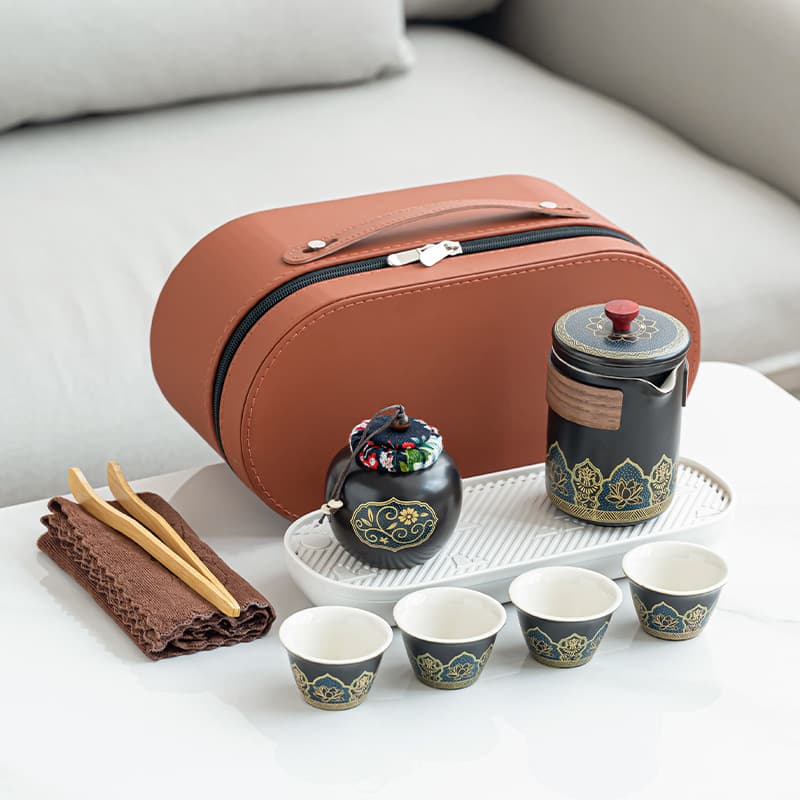 Portable Travel Tea Set, Quick Cup Outdoor Ceramic Tea Ware, Customized Wholesale for Business and Festival Gifts