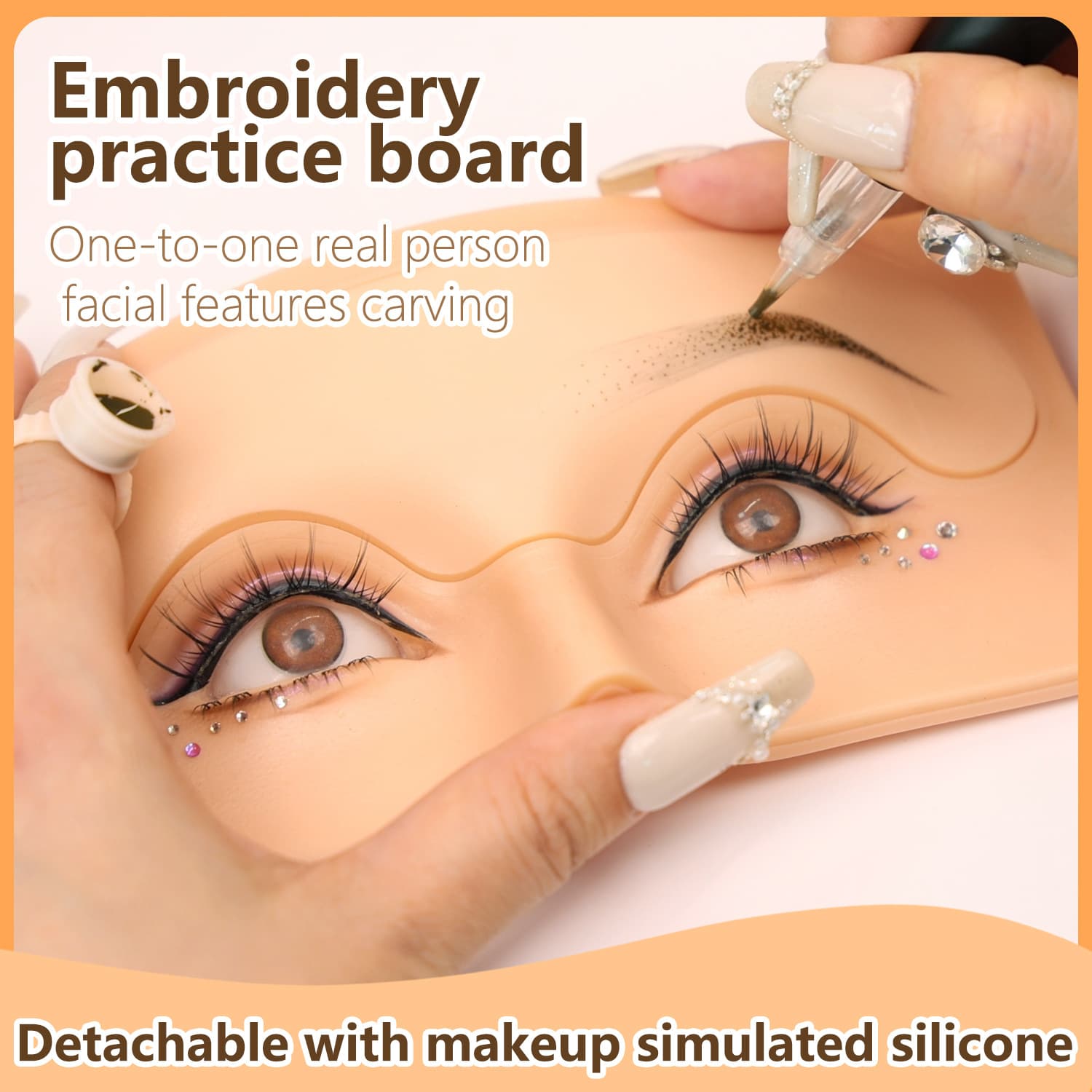 5D 3D Embroidery Practice Skin Semi-Permanent Eyebrow Tattoo Practice Skin Silicone Learning Fake Skin