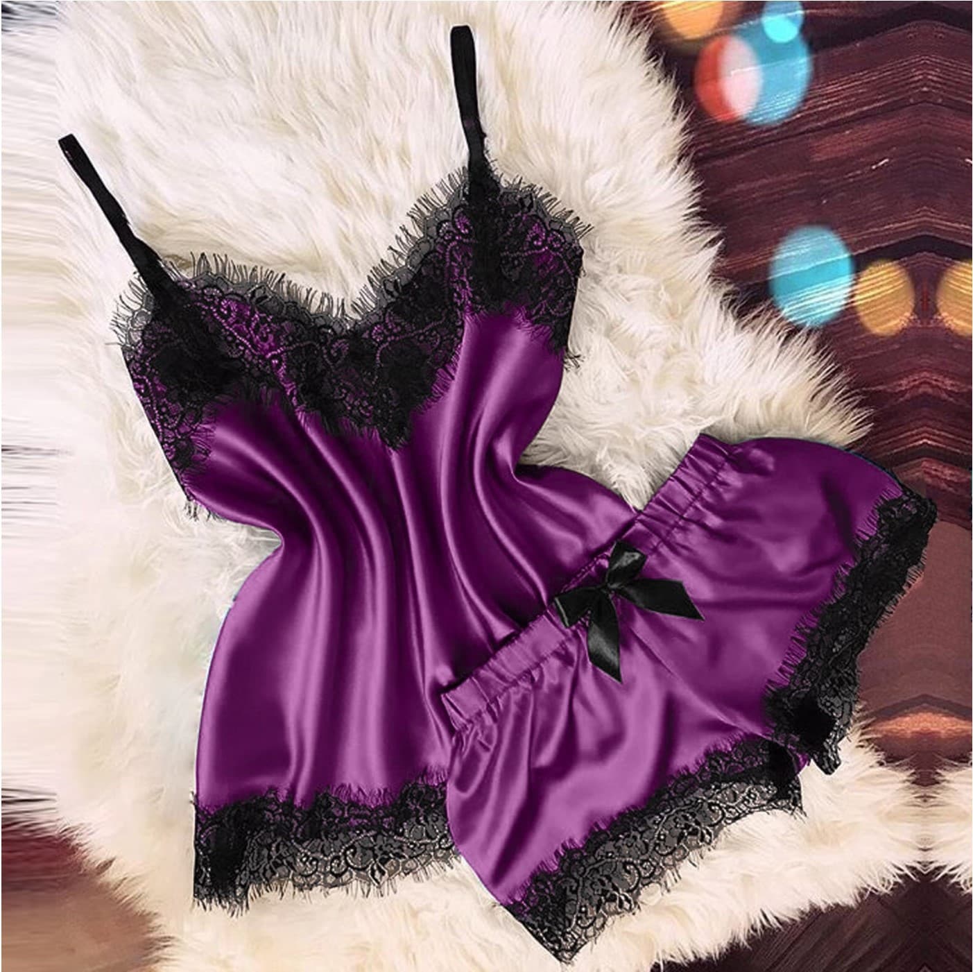 New Cross-Border Lace Camisole Sleepwear Sexy Pure Desire Ice Silk Nightgown Summer High-End Homewear Set Wholesale
