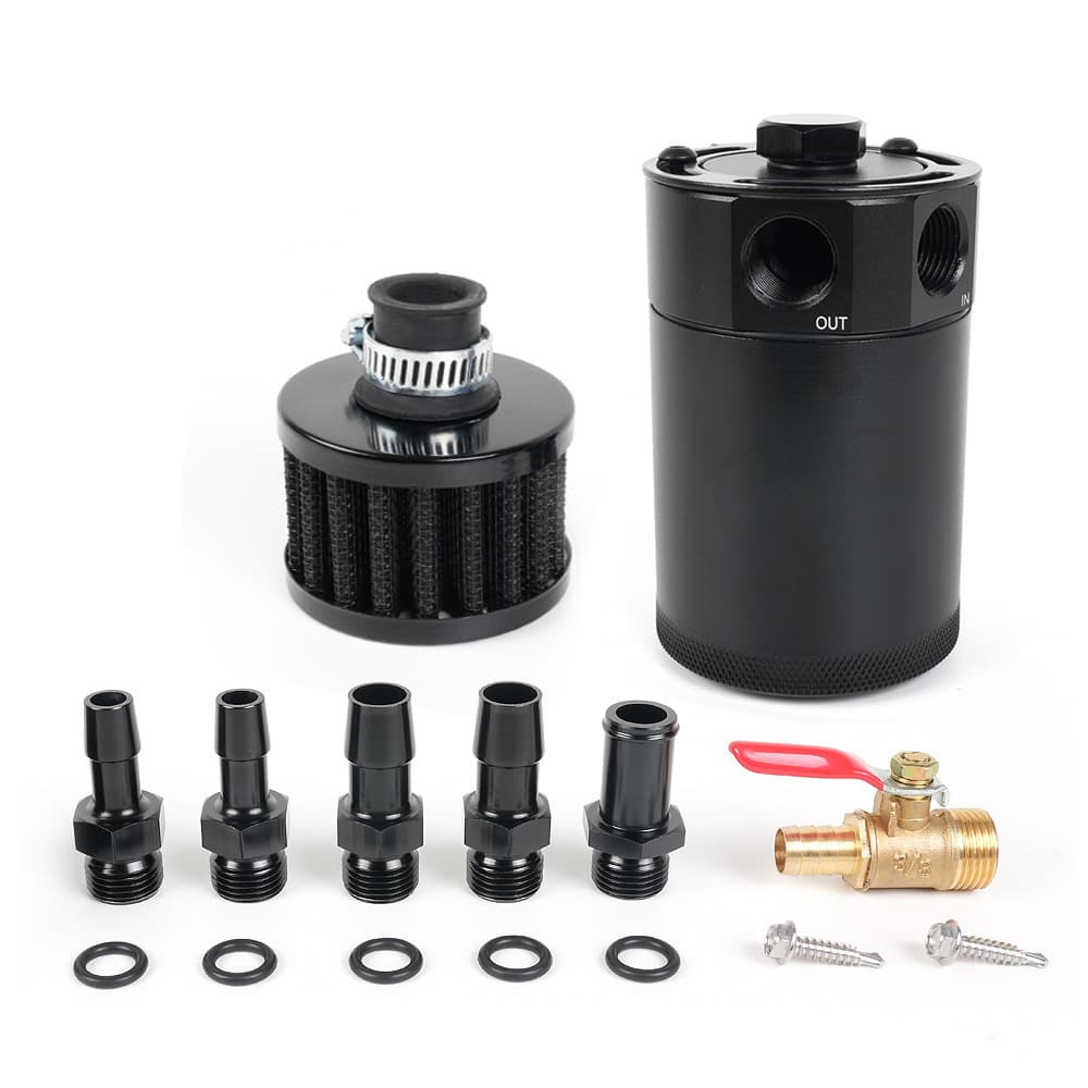 Car Modification Two-Port Oil Catch Can with Breather Air Filter Oil-Air Separator Filter Cross-Border