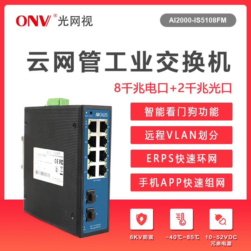Optical Network Vision 4-Port 8-Port Ring Network POE Cloud Managed Industrial Switch Plug and Play