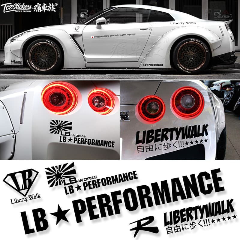 Rocket Bunny LB Sticker Works Liberty Walk Sports Car Modified Wide Body Kit JDM Car Decal Graphic