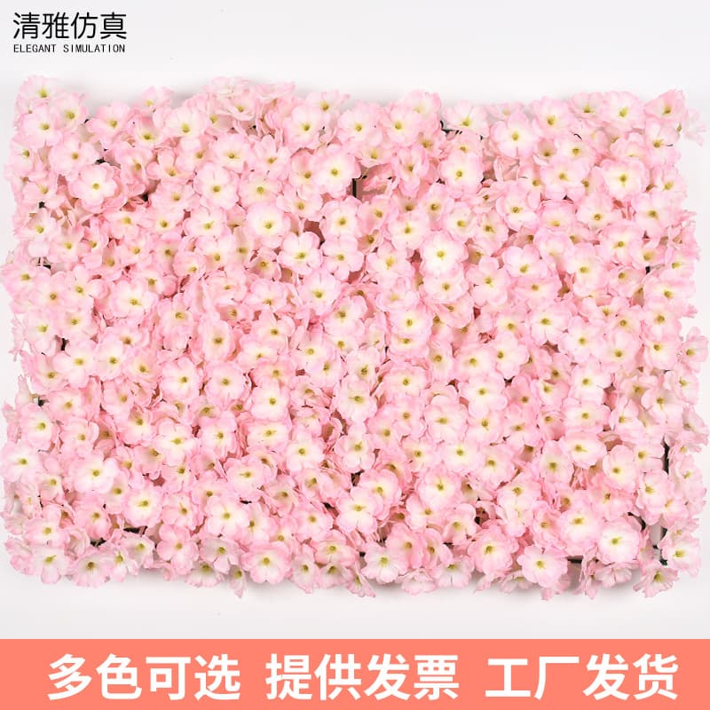 Wedding simulation flower wall simulation flower row shopping mall window decoration green plants simulation plant wall hydrangea cherry blossom flower wall