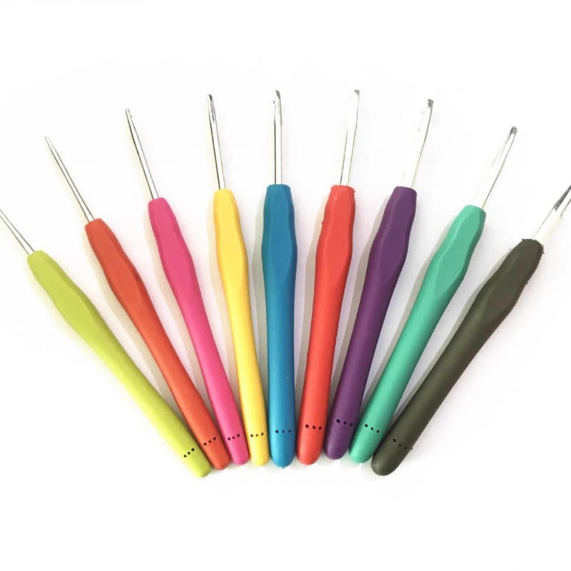 Silicone Crochet Hook Full Set Soft Handle Crochet Tool Kit for Knitting Bags Sweaters Handcraft Tools