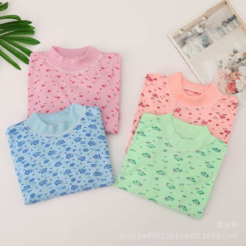 Autumn and Winter Elderly Polyester-Cotton Thin Warm Underwear Top, Autumn Shirt for Men and Women, Middle-Aged and Elderly Base Layer Cotton Sweater