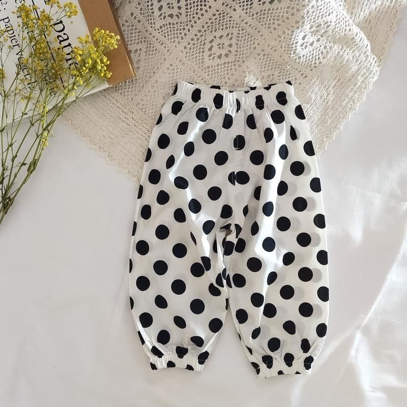 Baby anti-mosquito pants summer girls Korean style polka dot air conditioning pants thin loose boys home sunscreen lantern trousers cotton