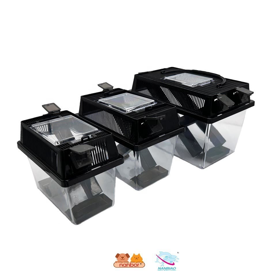 Cricket Box Pet Carrier Small Pet Habitat Insect Enclosure Reptile Breeding Box for Lizards Horned Frogs