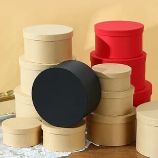 Nurse's Day Gift Box, May Day Dragon Boat Festival Gift Packaging Round Hug Bucket, Mother's Day Kraft Paper Candy Box