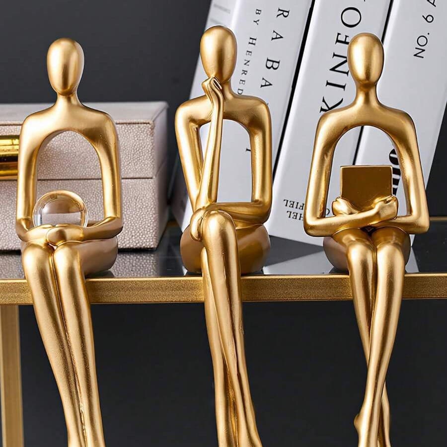 High-end Abstract Creative Sitting Figure Ornament for TV Cabinet Bookshelf Art Home Decoration