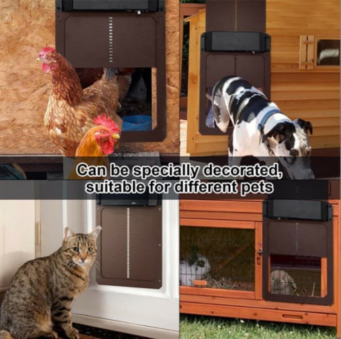 Cross-Border Hot-Selling Factory Direct Wholesale Automatic Light-Sensing Chicken Coop Door for Poultry Farm Pet Door
