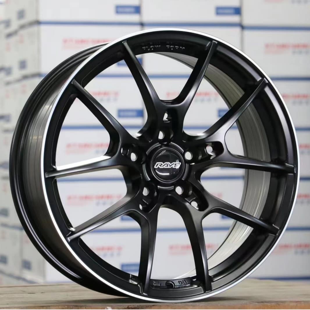 Aluminum Alloy Car Wheel Hubs Forged Lightweight Automobile Rims Customized Machining Black Painted 15 Inch 6.5 Width