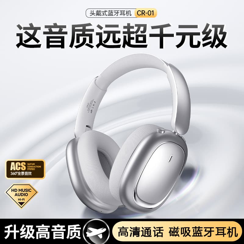 Chaorui Over-Ear Bluetooth Headphones Bluetooth 6.0 Gaming Low Latency Long Battery Life IPX4 Waterproof Custom Mold Magnetic Headset