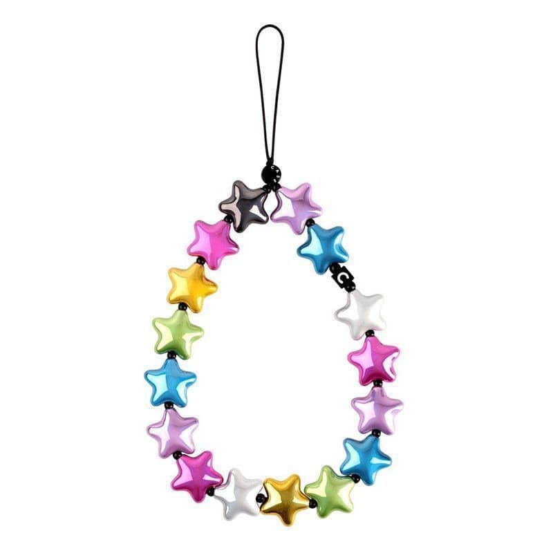 CASETFY Three-Eyed Alien Girl Influencer Ins Ceramic Short Star Rainbow Color Convenient Lanyard Phone Chain Europe and America