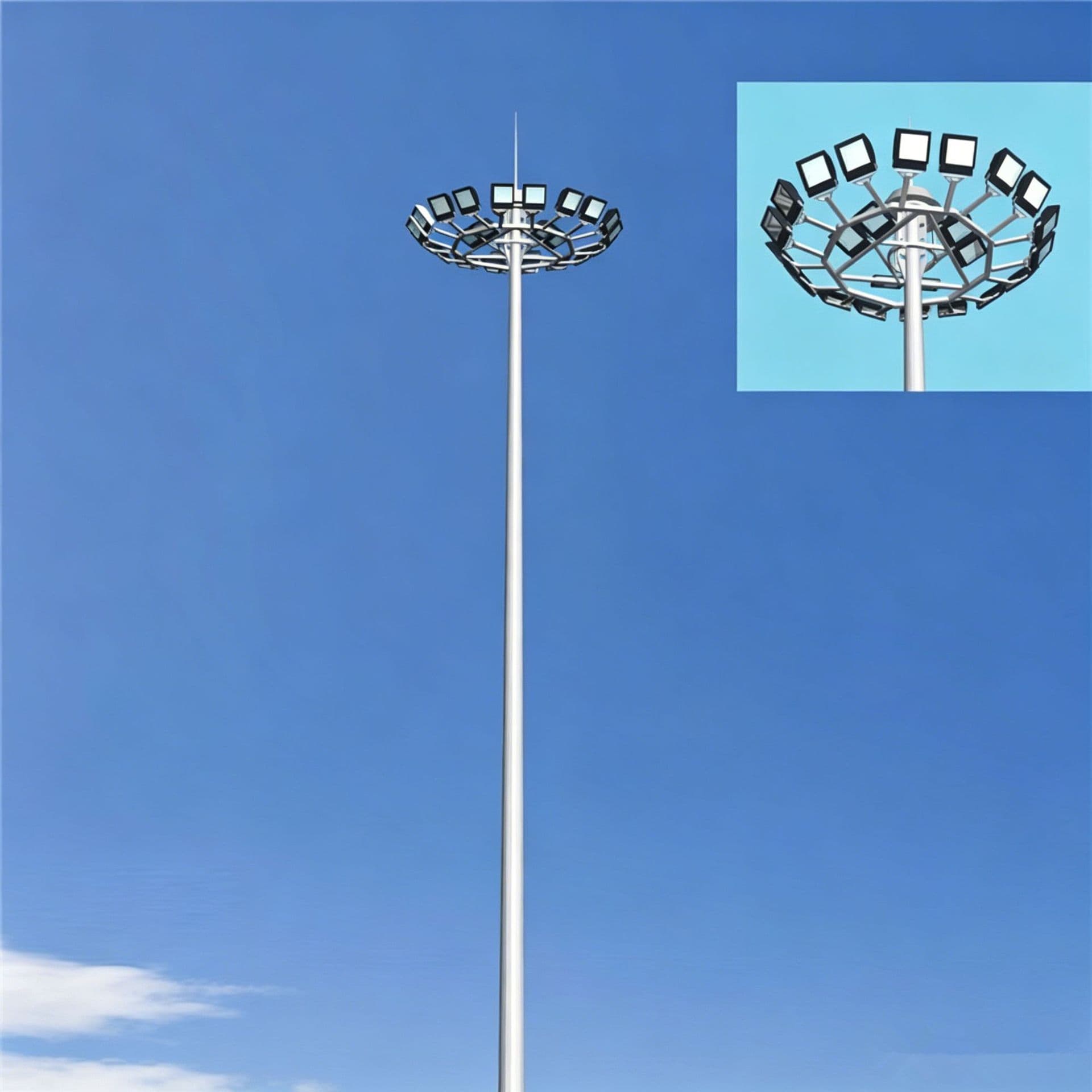 Outdoor lighting project street light pole high pole light combination stadium square football field 25-meter lifting high school pole light