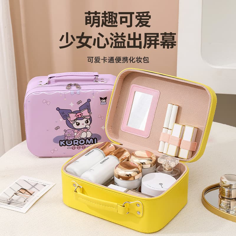 Internet celebrity Sanrio cartoon cute cosmetic case portable souvenir suitcase large capacity cosmetic bag high appearance