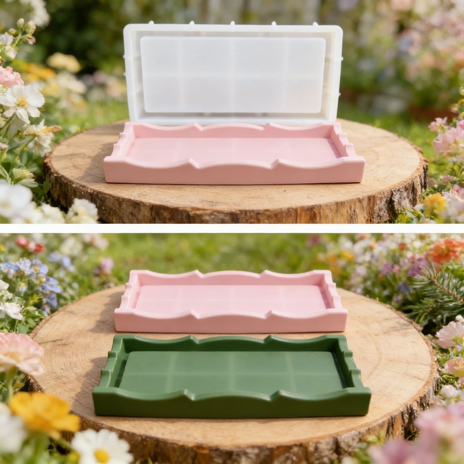 S2774 Irregular rectangular tray decorative cement plaster mold DIY silicone mold