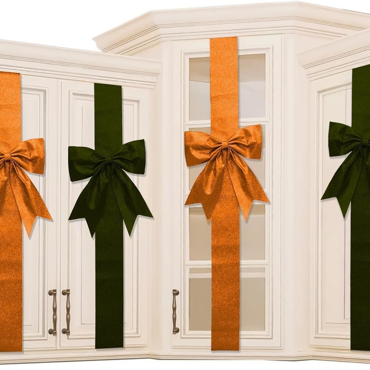 Kitchen Cabinet Door Holiday Ribbon Bow Decoration Christmas Wreath Bow for Christmas