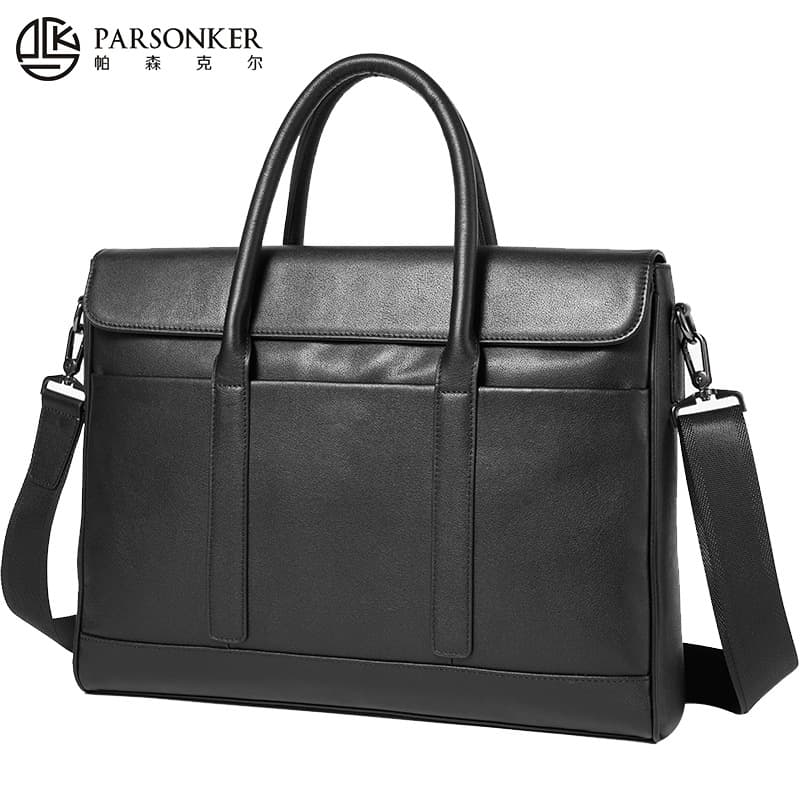 New Men's Briefcase Genuine Leather Fashion Laptop Tote Business Casual Large Capacity Shoulder Bag Factory Direct