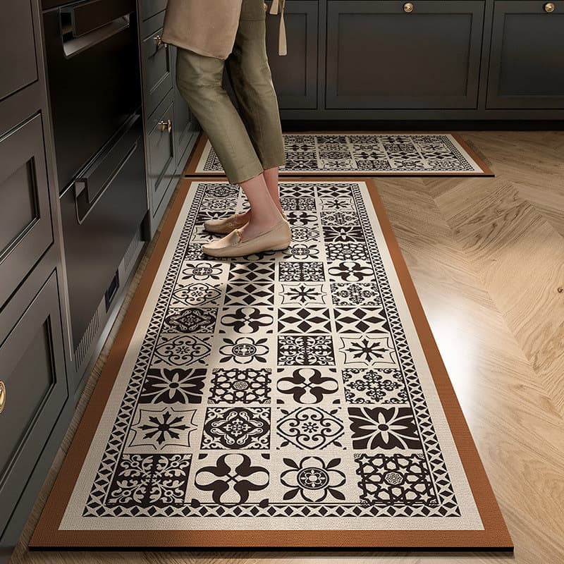 Kitchen floor mat American retro diatom mud anti-slip mat home kitchen easy care and stain-resistant floor mat Tianjin carpet
