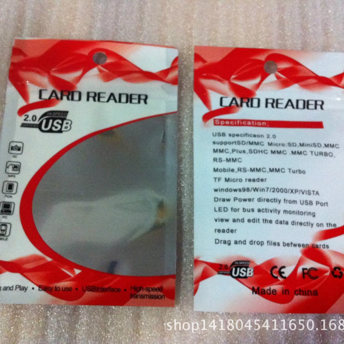 Packaging Bags for Card Readers, Wholesale Small Red Packaging Bags