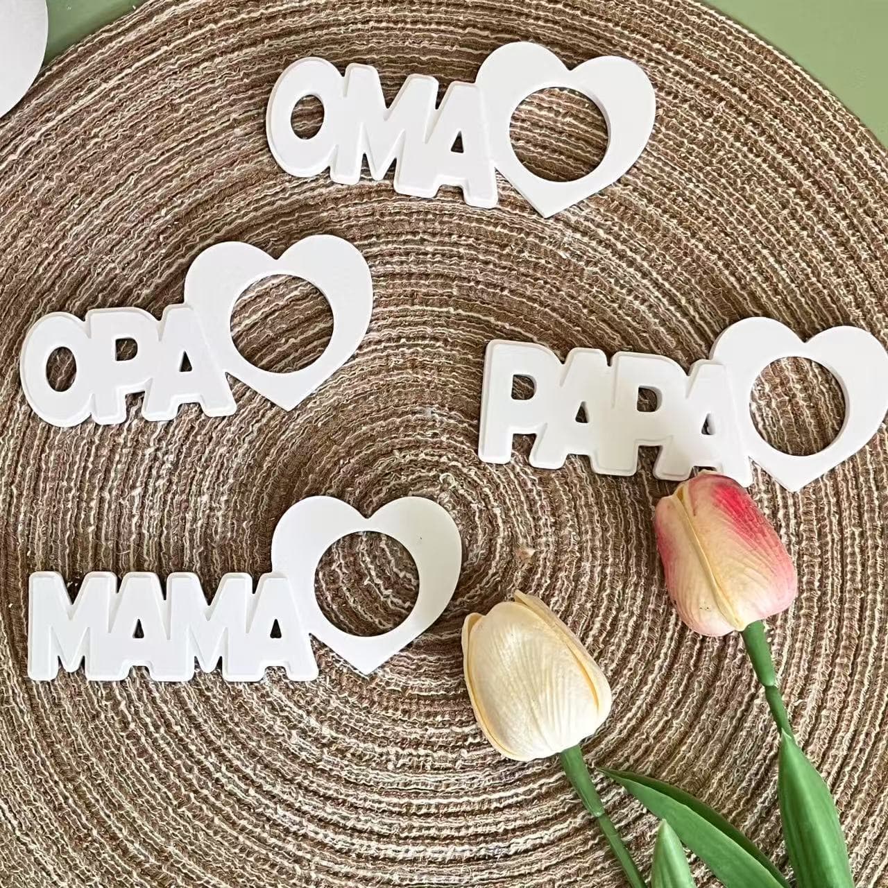 Alphabet Letter Silicone Mold for Grandma, Grandpa, Mom, Dad Ornaments Decoration Plaster Resin DIY