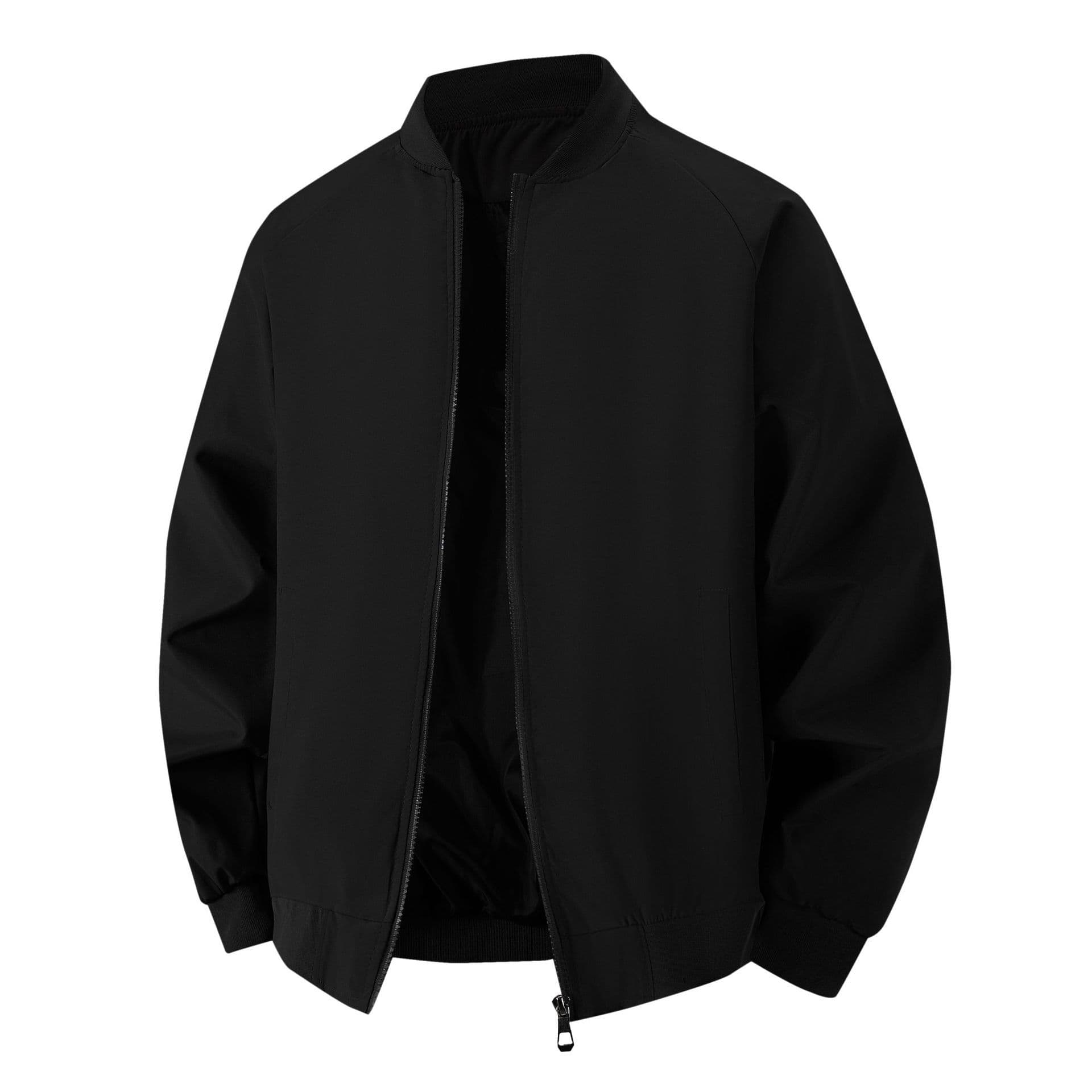 Baseball collar jacket outer wear spring and autumn men's new style simple loose Korean style casual solid color sports jacket for young and middle-aged people