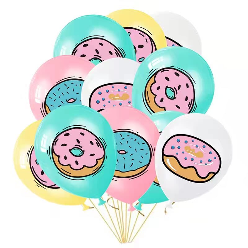 Donut Party Latex Balloon Set Baby Birthday Party Scene Decoration Arrangement Supplies