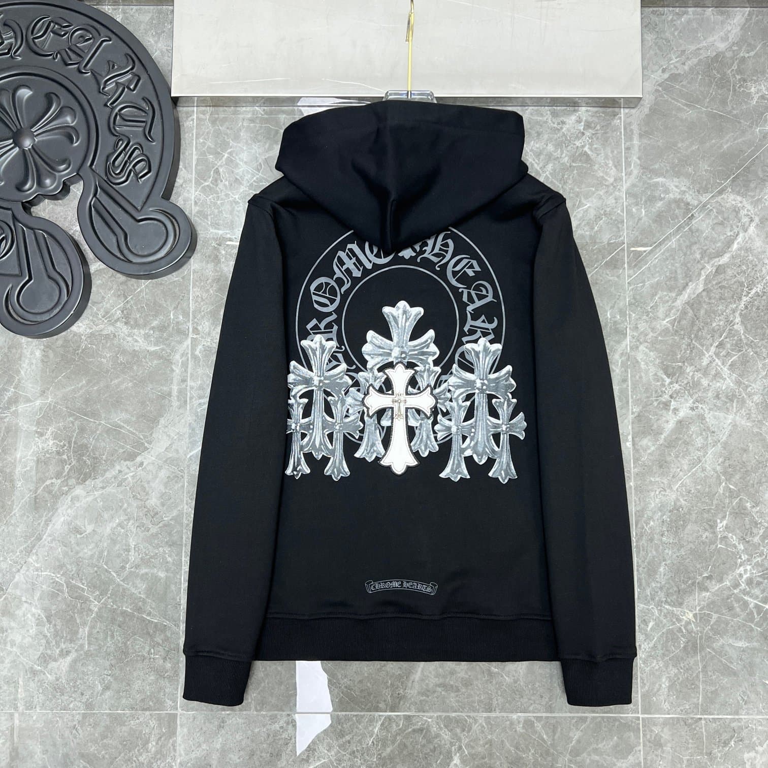 23SS correct version Chrome Heart Sanskrit embroidered hooded sweatshirt