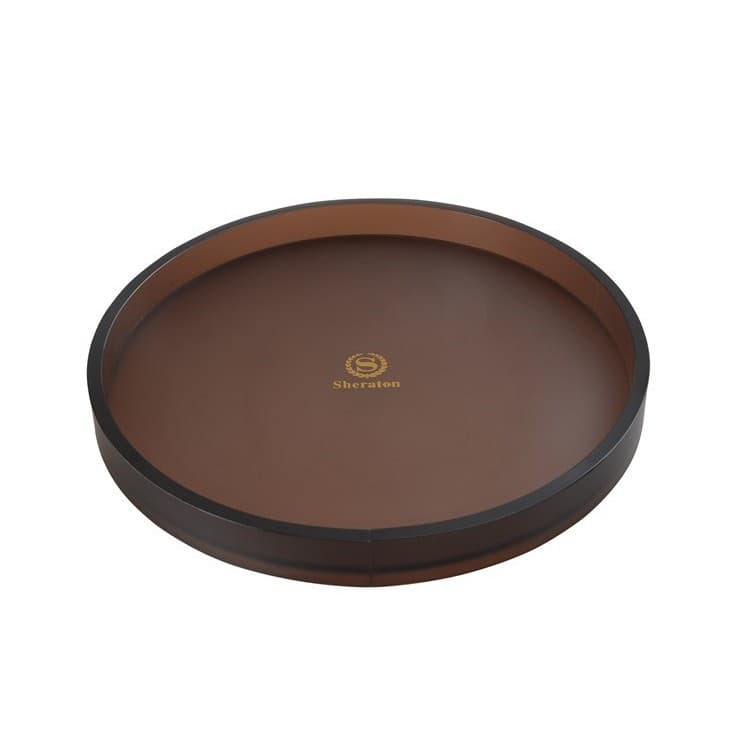 Acrylic Hotel Supplies Custom Round Tray Cup Holder Toothbrush Toiletries Disposable Toothbrush Set Storage Box