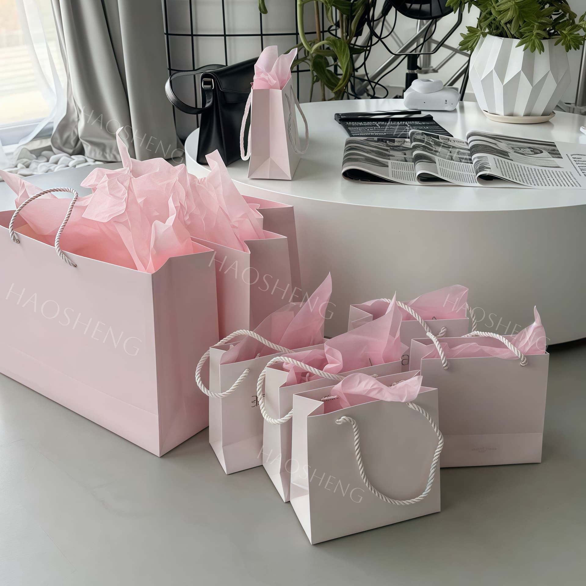 Beauty Salon Handbag, Paper Bag, Cosmetic Gift Packaging Bag, Beauty Store Logo Printed Shopping Bag