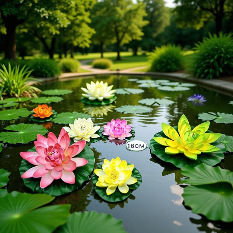 Artificial Lotus EVA Lotus Water Lily Fake Flower Plastic Lotus Lotus Leaf Vivid Color with Color Card Foam Lotus