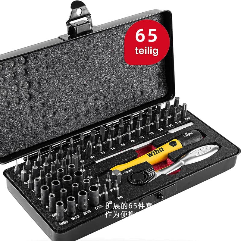 German Wiha Mini Ratchet Wrench Set Imported Socket Multifunctional 65-Piece Precision Screwdriver Tool