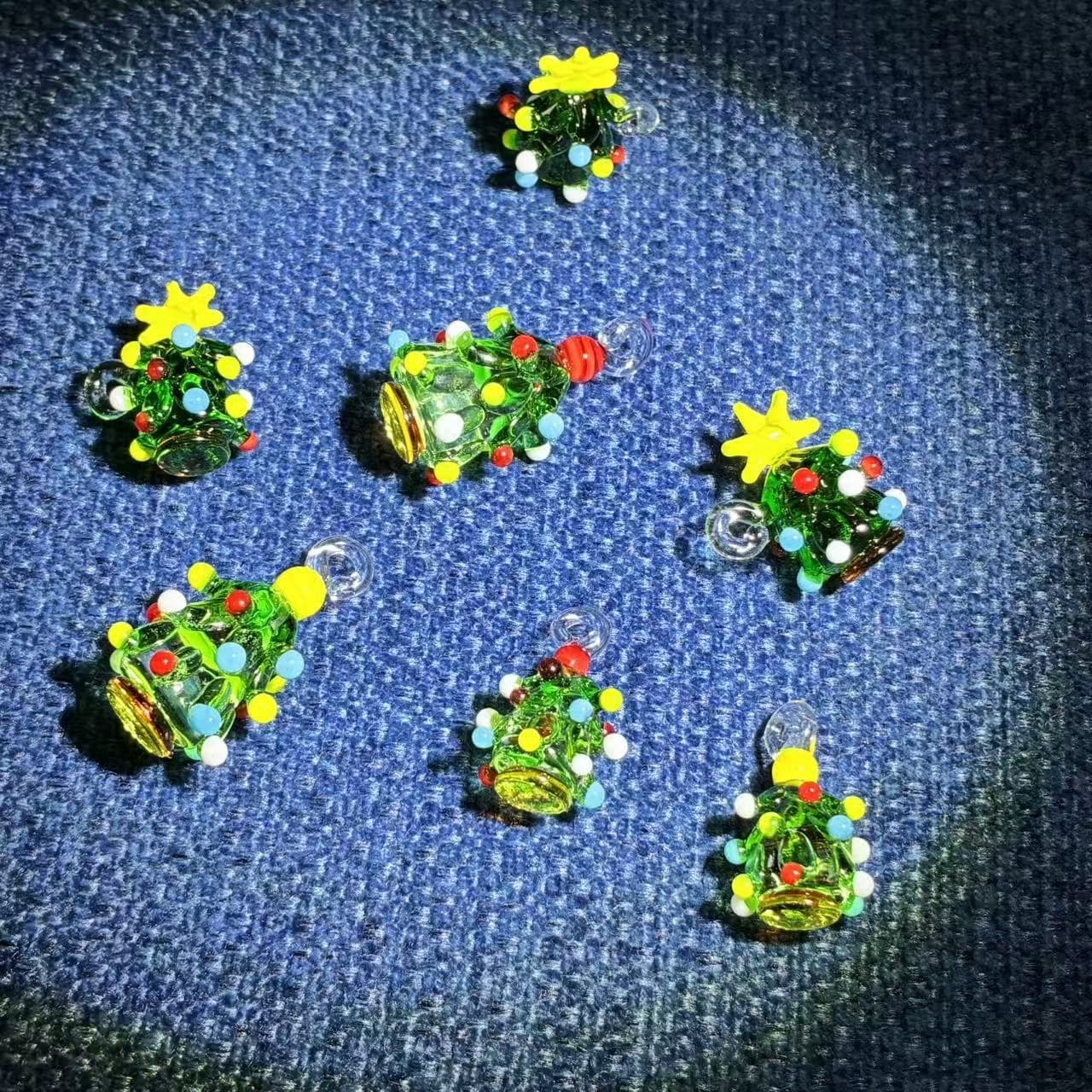 Christmas Series Mini Christmas Tree, Christmas Wreath, Glass Pendant DIY Handmade Beading Materials and Accessories, Lamp Making