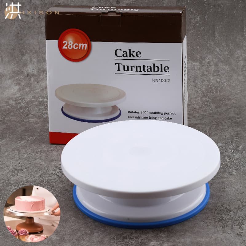 28cm Cake Turntable Icing Stand Cream Decoration Rotating Table Plastic Turntable Cake Cream Icing Baking Tool