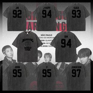BTS World Tour Concert ARIRANG Merchandise Same-Style Short-Sleeve T-Shirt Washed Cotton Printed Summer