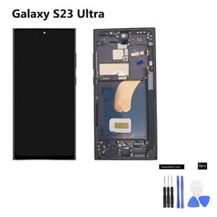 Compatible with Samsung S23 Ultra Screen Assembly with Frame S918 Curved 5G LCD OLED Display Touch Screen