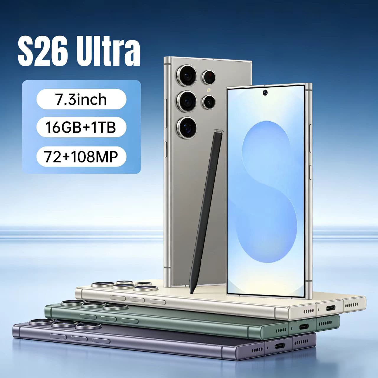 S26 Ultra popular mobile phone 16+1T 6.9-inch high-definition screen 5G all-in-one new cross-border smartphone