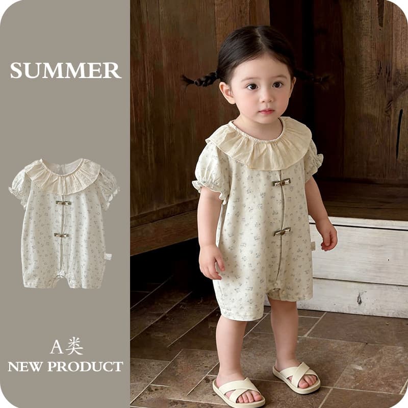 Baby Clothes Summer Thin Romper Girl Baby 100 Days First Birthday Super Cute Little Sweetheart Short Sleeve Bodysuit Crawling Suit