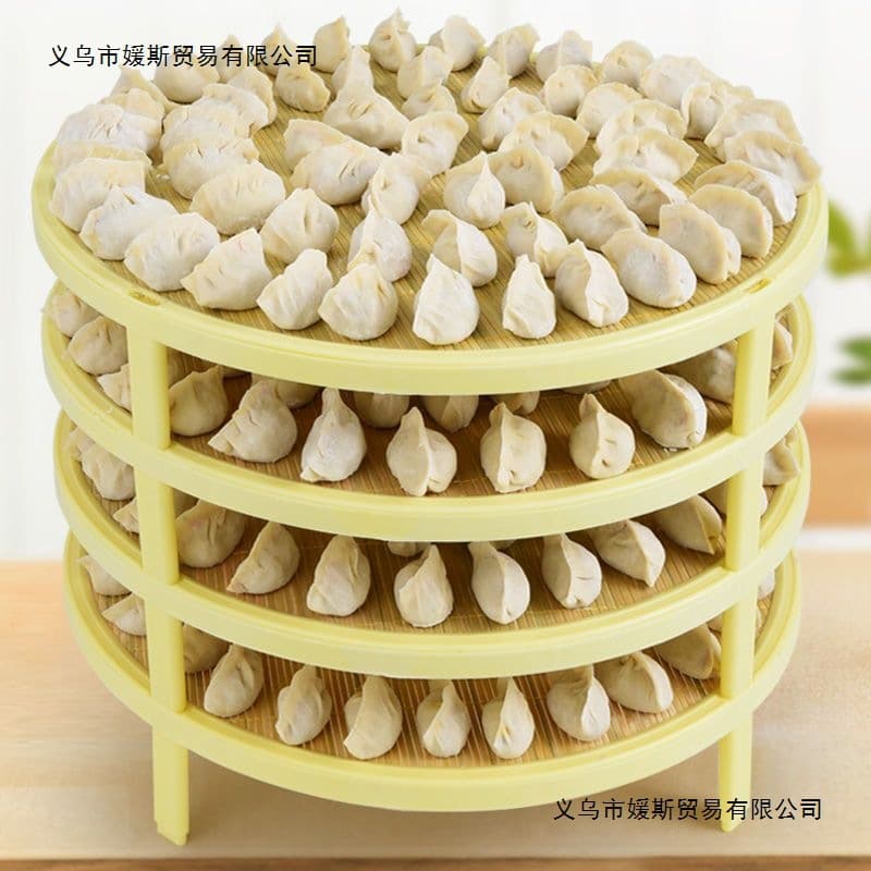 Household Green Bamboo Multi-Layer Dumpling Curtain Bamboo Lid for Placing Dumplings, Bamboo Dumpling Tray, Bamboo Pastry Curtain