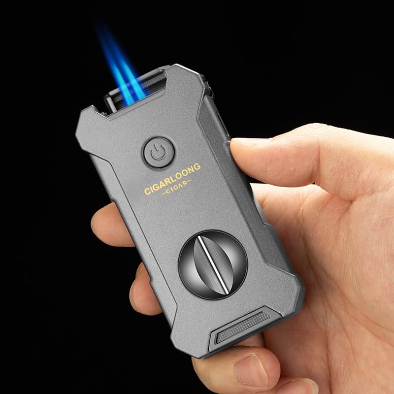 Cigar Lighter Straight-Through Windproof Multifunctional V Shear Punch 5-in-1 Cigar Cigarette Lighter Cb-25Bx