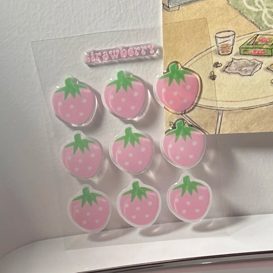 Cute tomato little strawberry Korean style ins style diy mobile phone case tablet jelly sticker decoration little red book same style