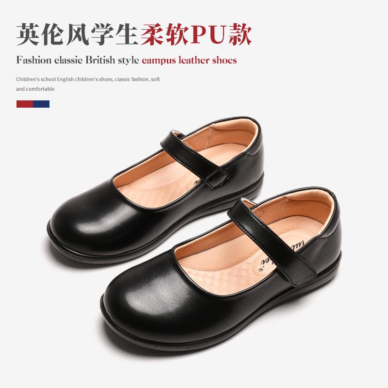 Girls' Leather Shoes Children's New 2021 Black British Style Single Shoes Summer Princess Shoes Boys' Performance Shoes