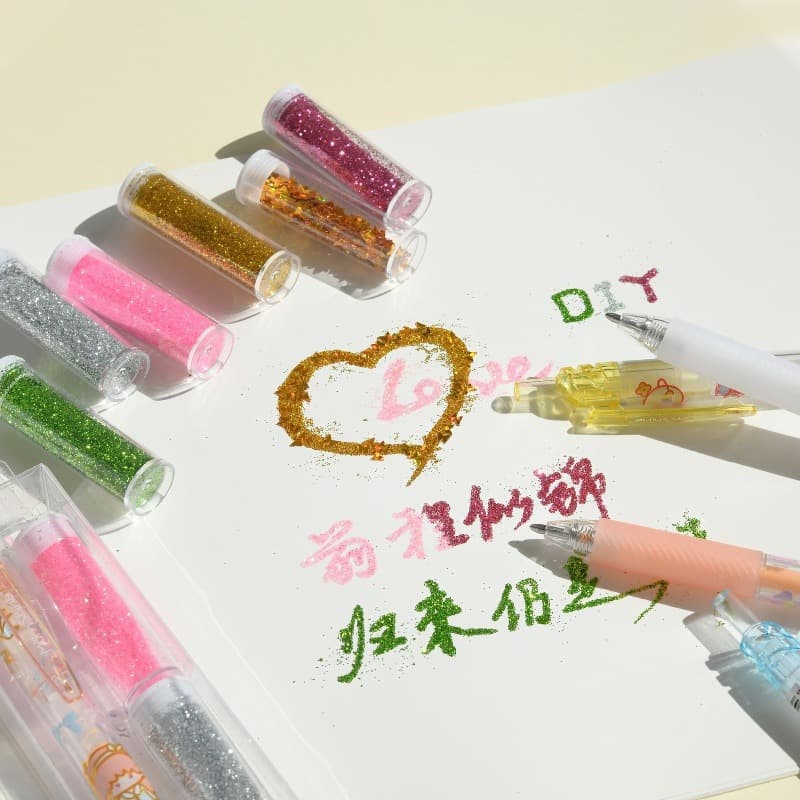 Chenxi Creative Glitter Craft 10-Piece Set, Fast-Drying Art Decoration Scrapbooking Pens Wholesale for Kids' DIY
