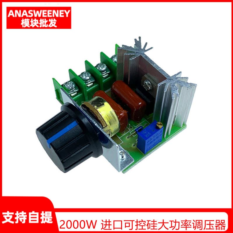 2000W Imported Thyristor High-Power Electronic Voltage Regulator, Dimming, Speed, and Temperature Control, High Reliability Version