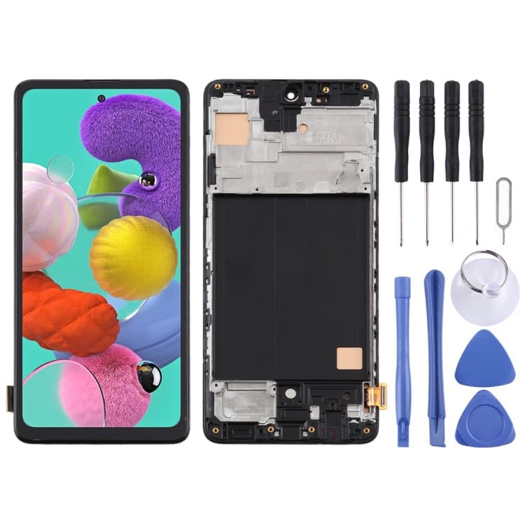 TFT LCD screen assembly suitable for Samsung for Galaxy A51 4G touch screen with frame delivery tool